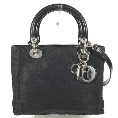 ディオール Dior カナージュ レディディオール lady dior 2WAYバッグ ショルダーバッグ ハンドバック バック カバン トートバッグ ハンドバッグ ナイロン ブラック