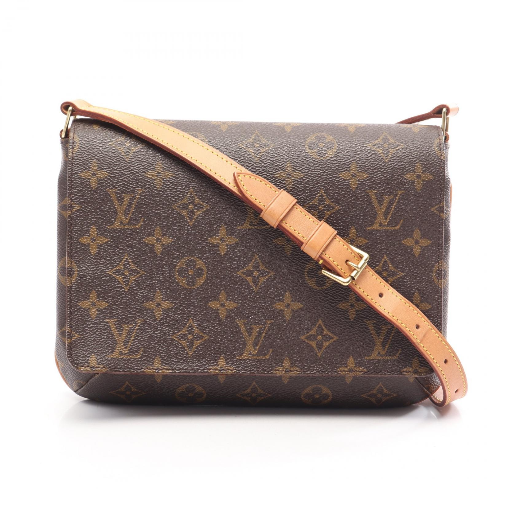 ルイ・ヴィトン LOUIS VUITTON ミュゼットタンゴ ショートストラップ モノグラム ショルダーバッグ バッグ PVCコーティングキャンバス レザー モノグラム レディース ブラウン系 M51257 【中古】