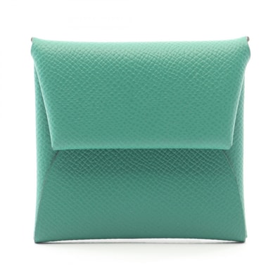 エルメス HERMES バスティア ヴェルソ コインケース 財布 レザー ヴォーエプソン ヴェールヴェルティゴ W刻印(2024年製造) レディース グリーン系 ジョーヌミルトン 【中古】