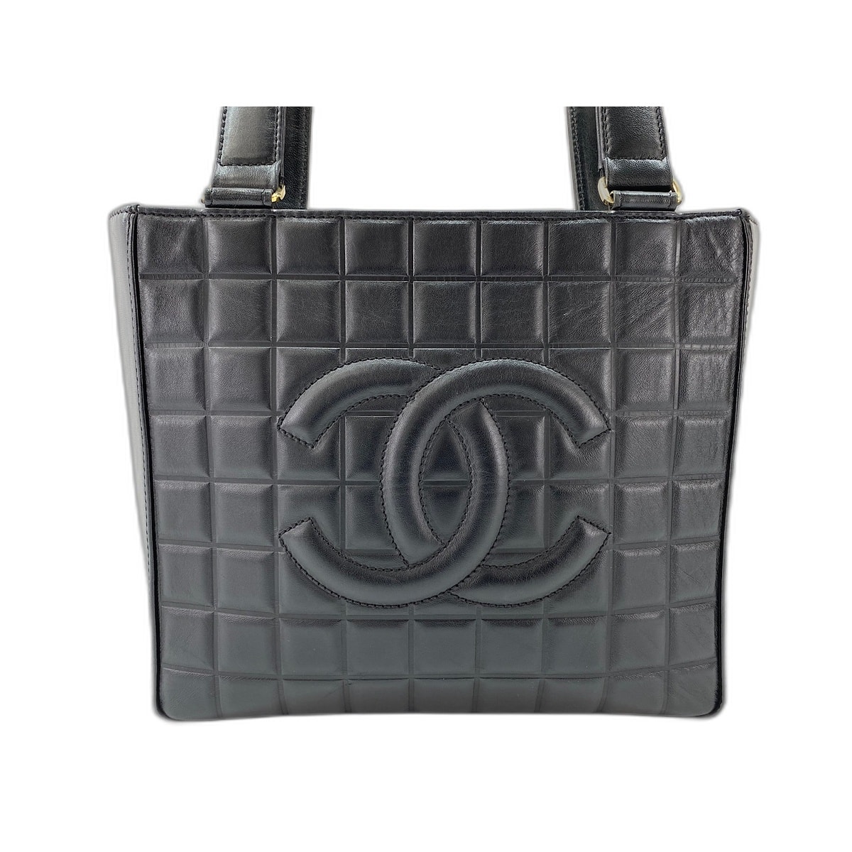 シャネル CHANEL ラムスキン チョコバー トートバッグ【中古】