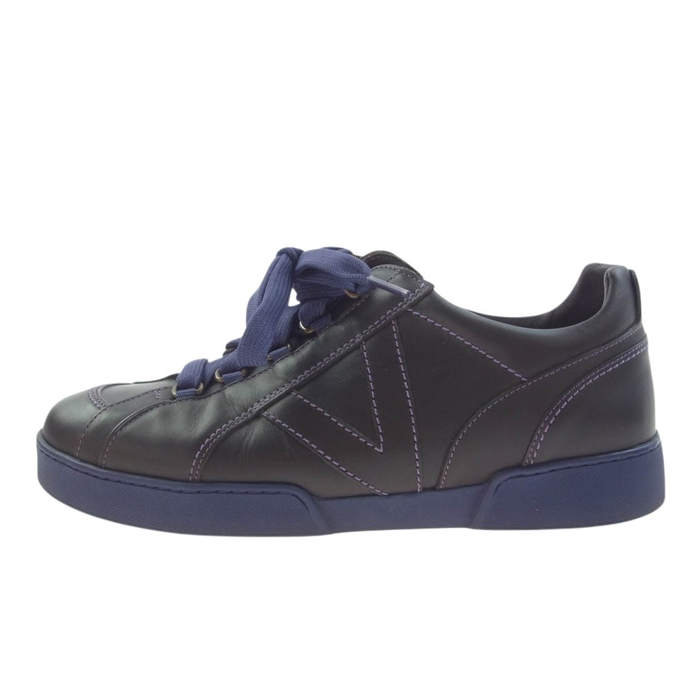 LOUIS VUITTON ルイ・ヴィトン スニーカー BA0047 レザー ローカット スニーカー ダークブラウン系 パープル系 6.5【中古】