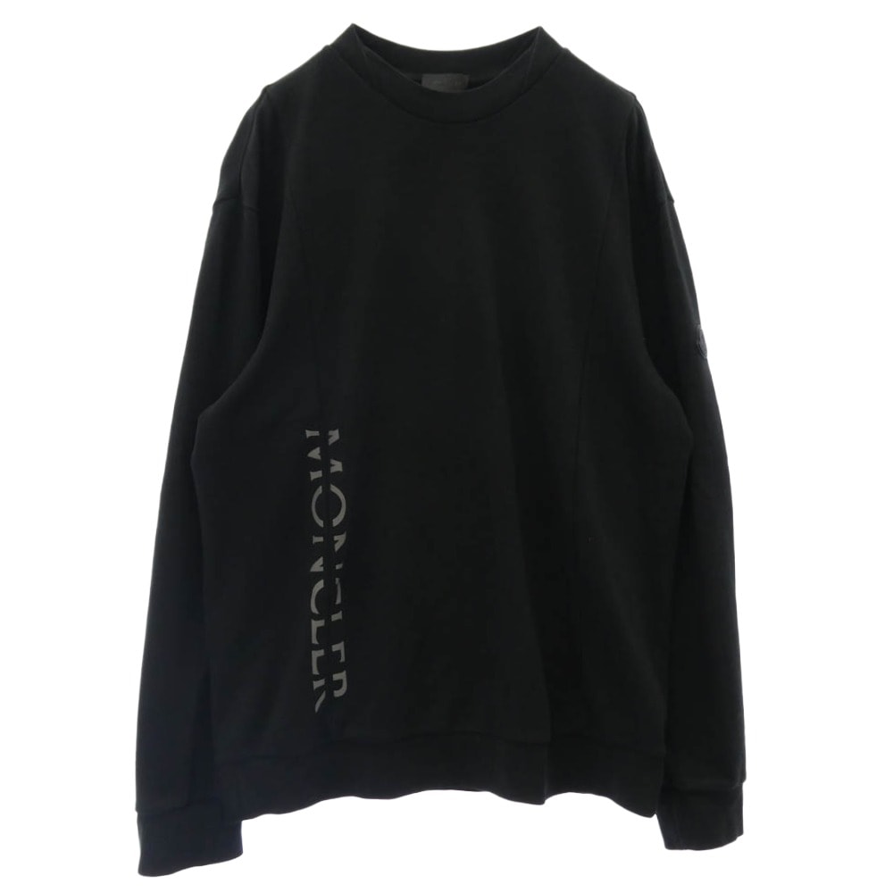 MONCLER モンクレール スウェット I10918G00037 899W4 モンクレールジャパンタグ MAGLIA GIROCOLLO ラバーロゴ付 フロントロゴプリント スウェット トレーナー ブラック系 L【中古】