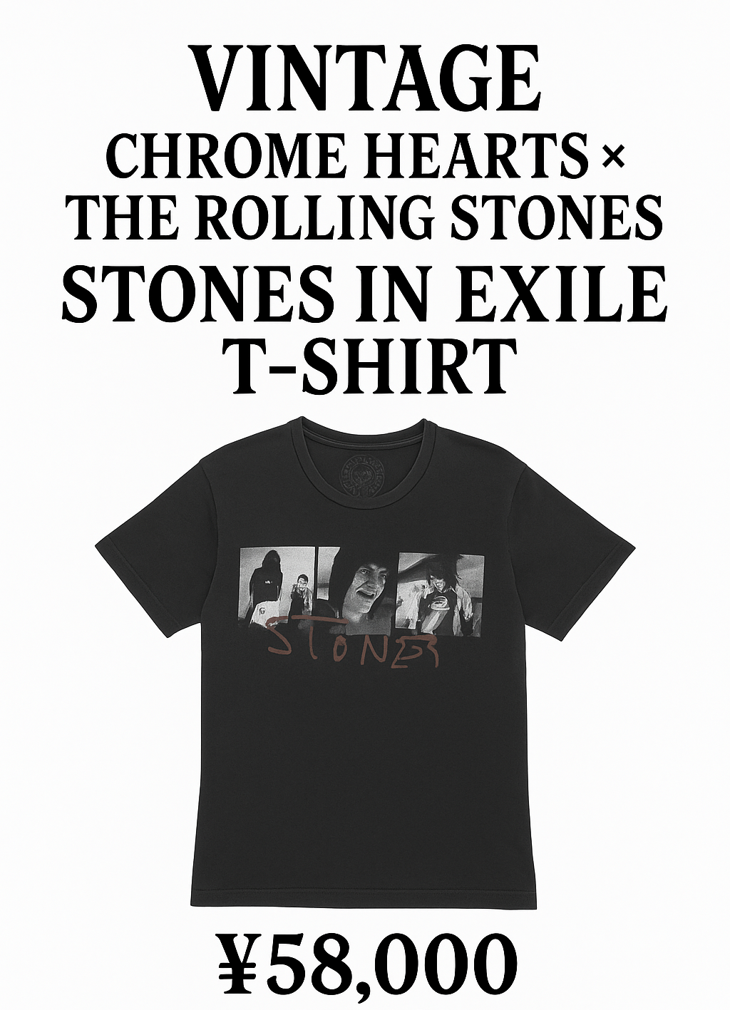 Chrome Hearts x The Rolling Stones Stones in Exile T-Shirt "Black"