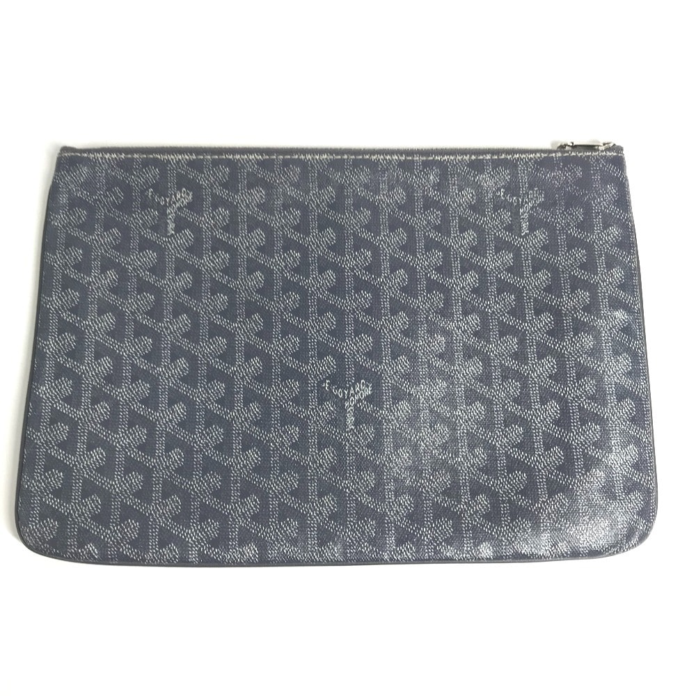 ゴヤール GOYARD セナMM セナ MM ポーチ セカンドバッグ カバン クラッチバッグ PVC/レザー グレー