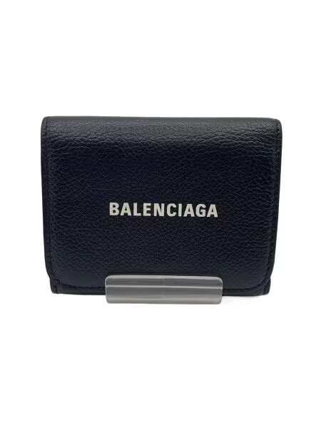 BALENCIAGA Cash Mini Wallet Grained Calfskin "Black"