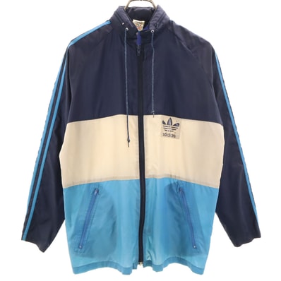 adidas アディダス 80s ヴィンテージ ナイロンジャケット 44 ネイビー