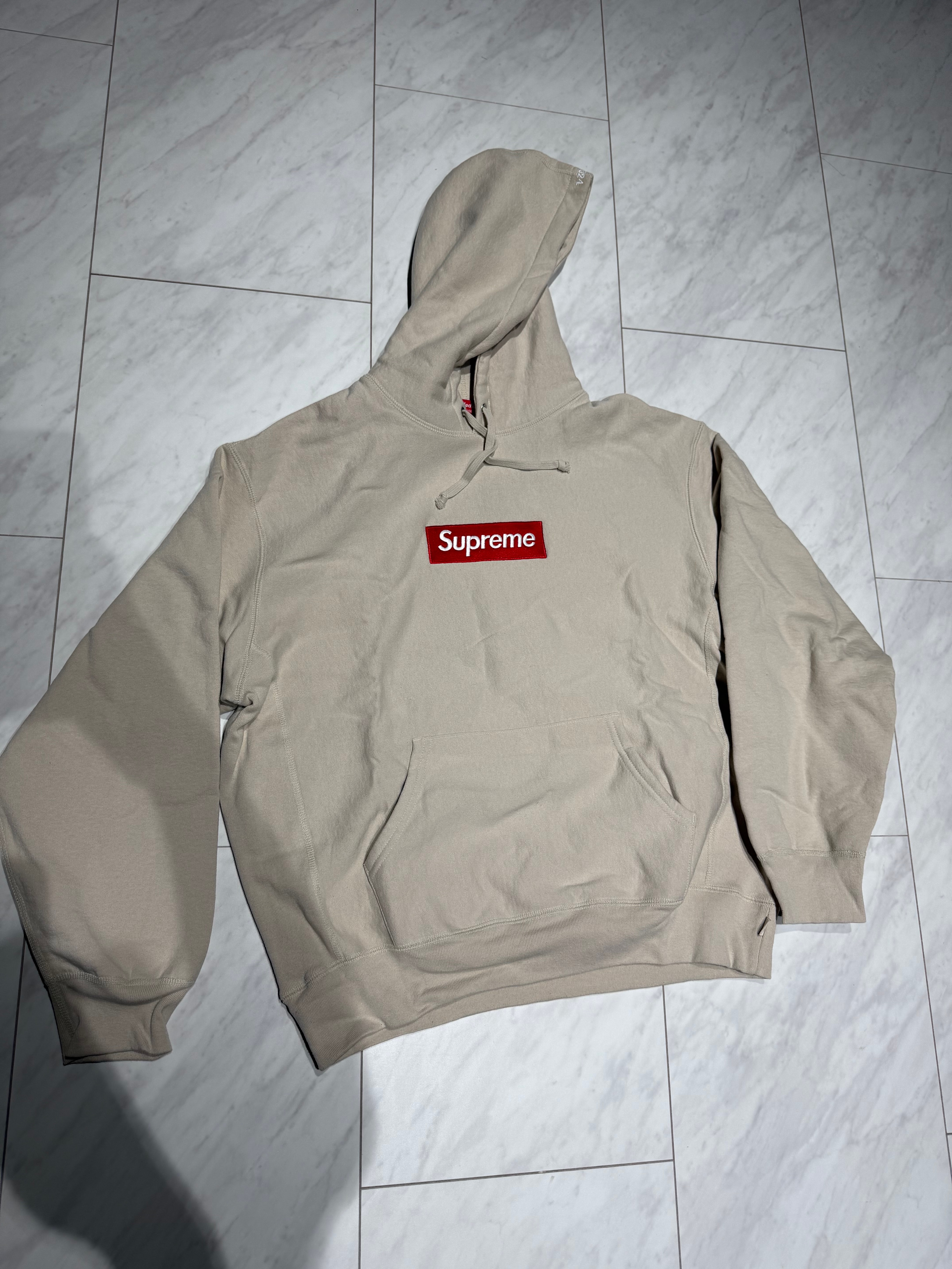 Supreme Box Logo Hooded Sweatshirt "Stone" (24FW)