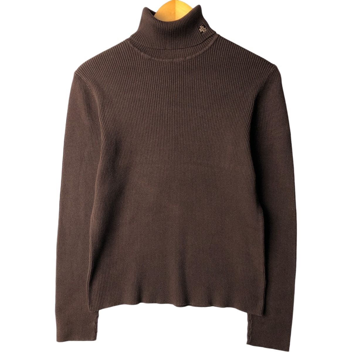 古着 ラルフローレン Ralph Lauren LAUREN ローレン リブ編み タートルネック コットンニットセーター レディースL相当/eaa601784