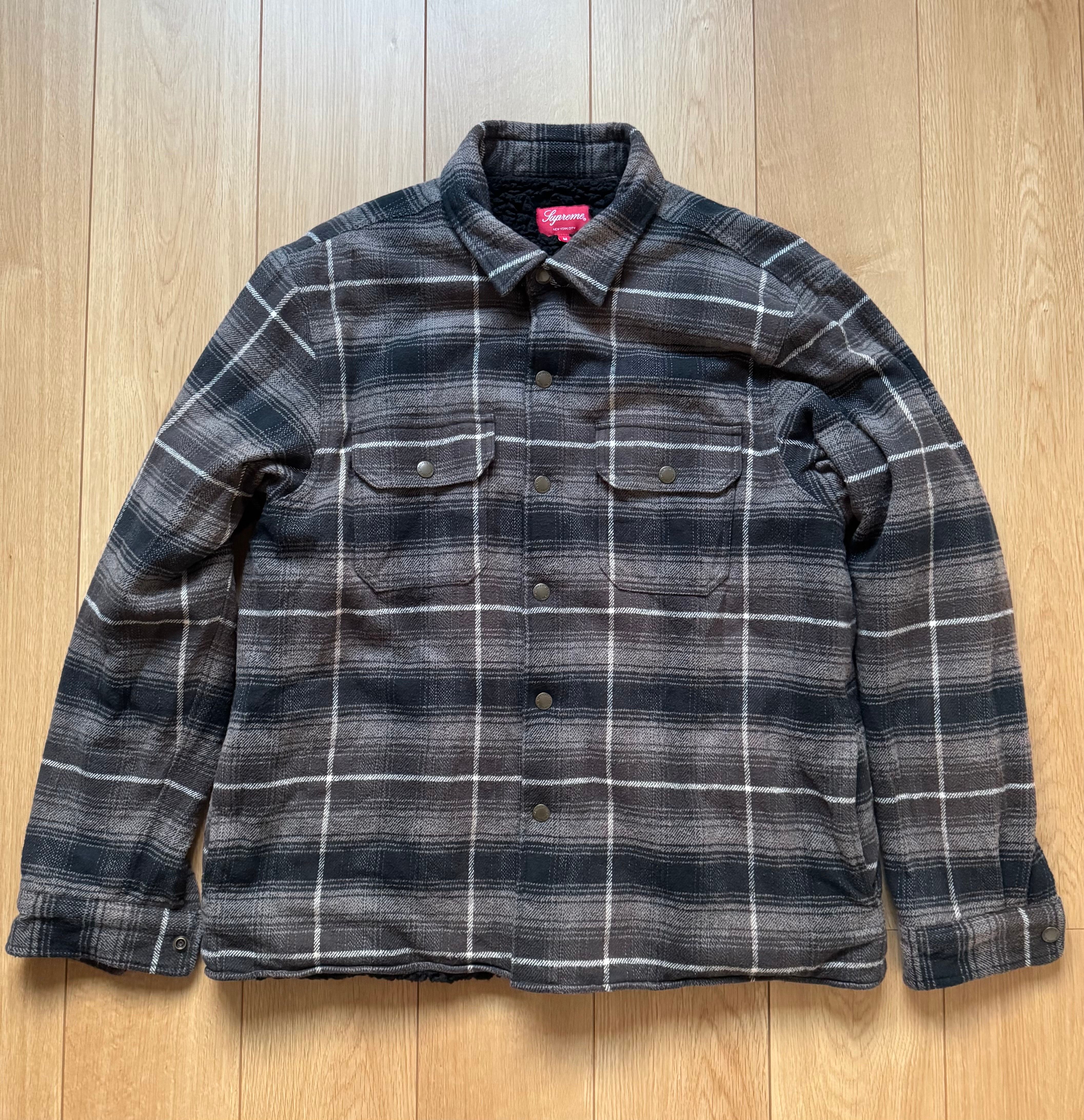 Supreme Shearling Lined Flannel Shirt "Black"