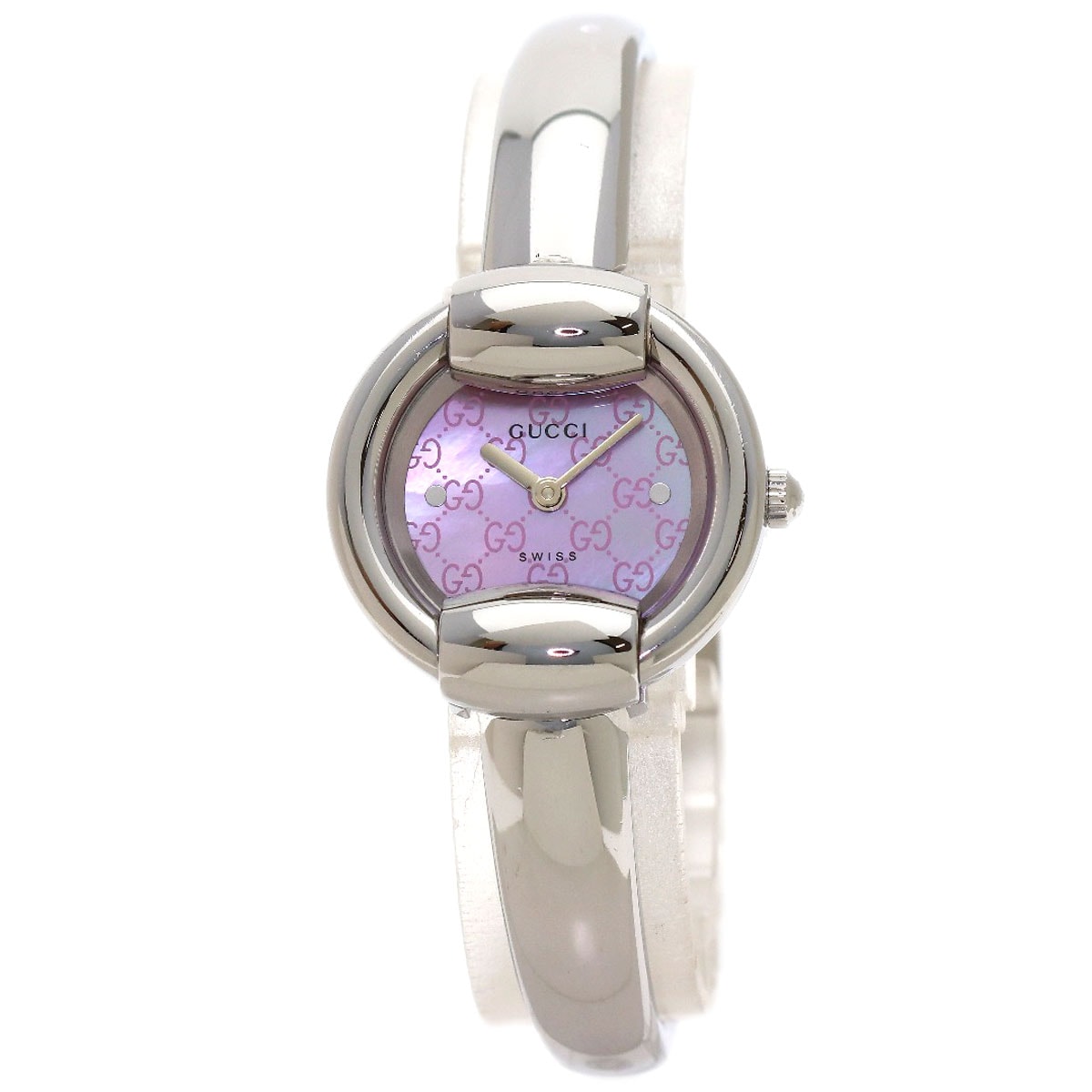 GUCCI グッチ 1400L ラウンドフェイス GG バングル 腕時計 SS SS レディース [中古]