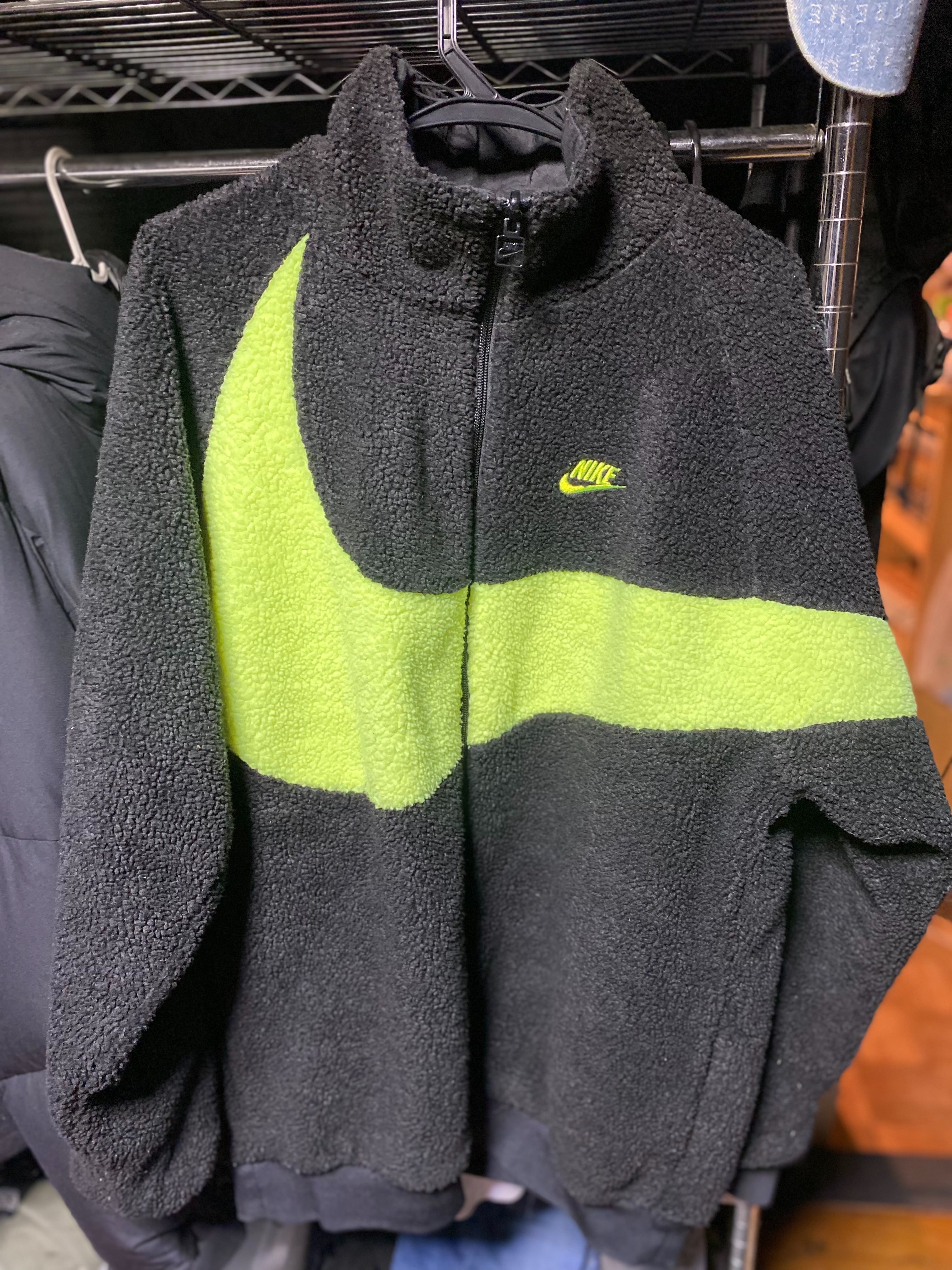 Nike Big Swoosh Reversible Boa Jacket"Black Neon"