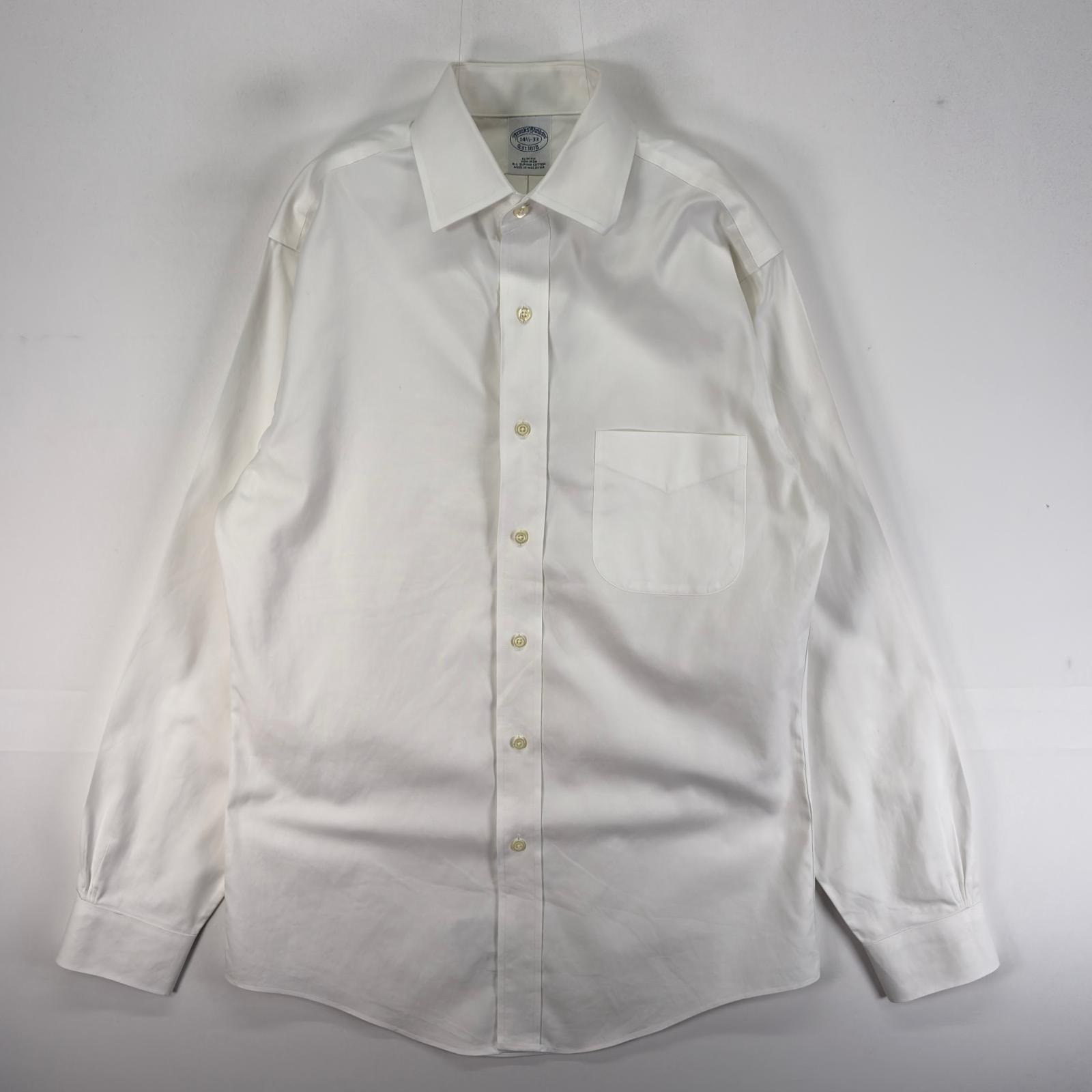 古着 ブルックスブラザーズ Brooks Brothers 半袖シャツ 胸ポケ 1818 S ホワイト系 無地 メンズ