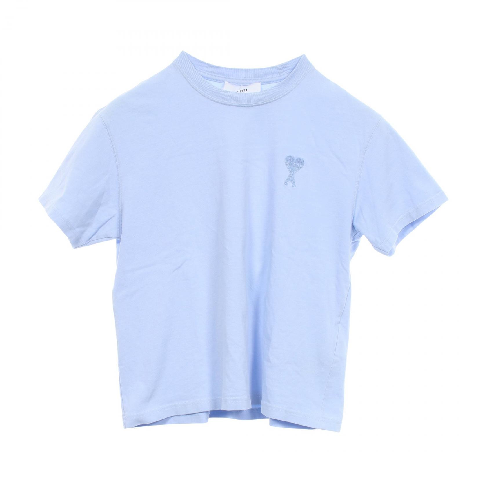 アミ AMI AMI DE COEUR 半袖Tシャツ 衣料品 トップス コットン メンズ レディース ブルー系 UTS004.726 【中古】