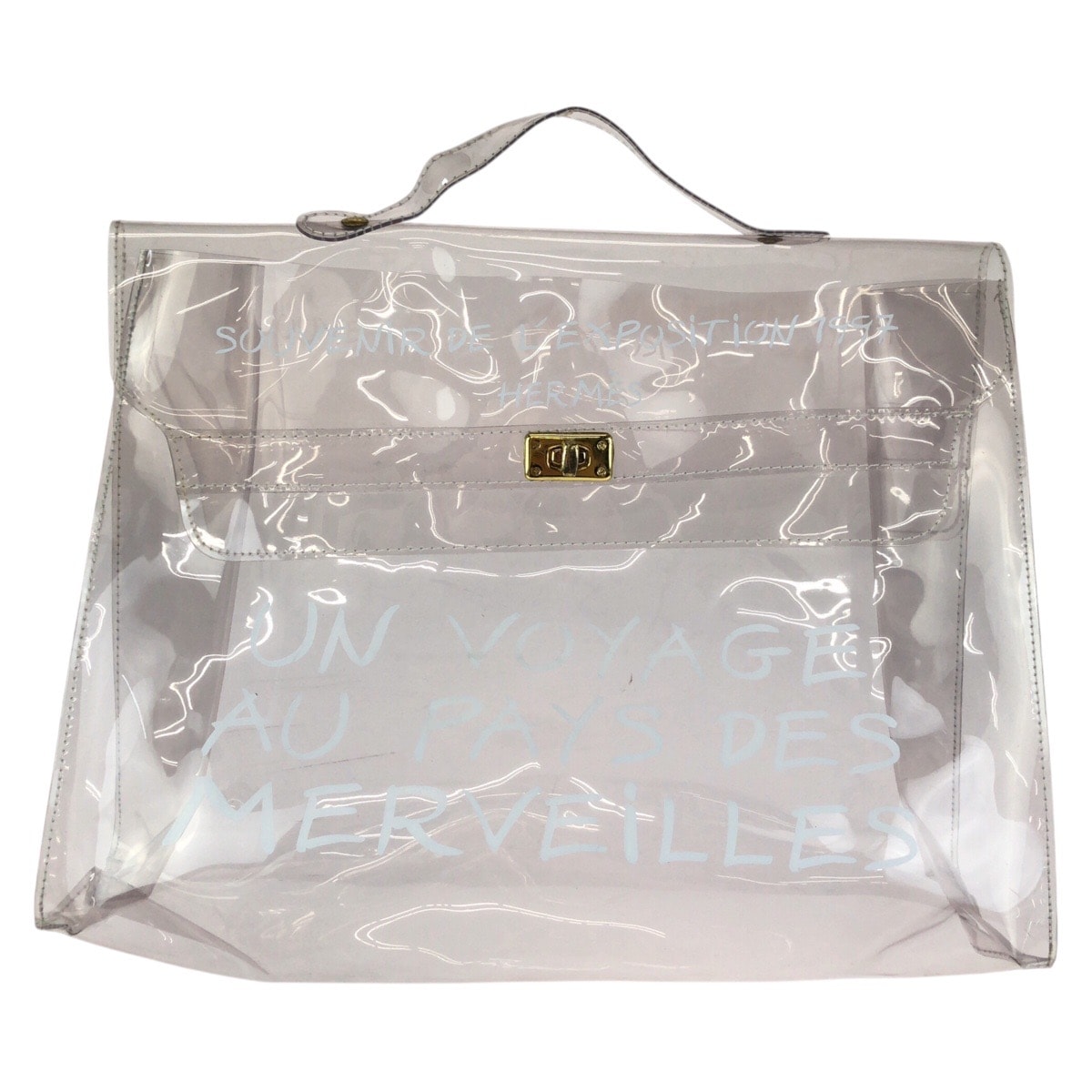 HERMES エルメス ビニールケリー クリア ゴールド金具 ビニール ハンドバッグ 603138 【中古】