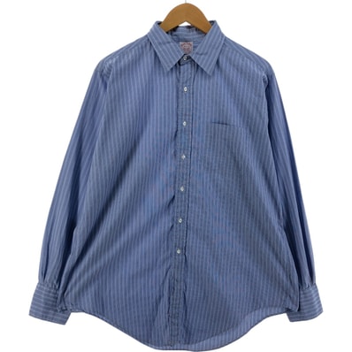 古着 80~90年代 ブルックスブラザーズ Brooks Brothers Est.1818 長袖 コットンストライプシャツ USA製 メンズXL相当 ヴィンテージ/eaa522220
