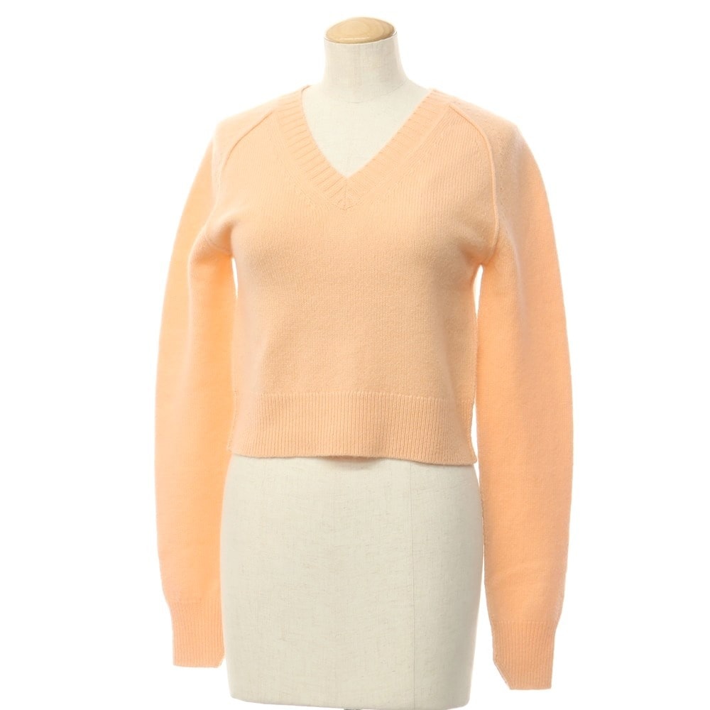 【中古】アクネストゥディオズ ACNE STUDIOS ウールカシミヤ Vネック プルオーバーニット サーモンピンク【サイズXXS】【レディース】