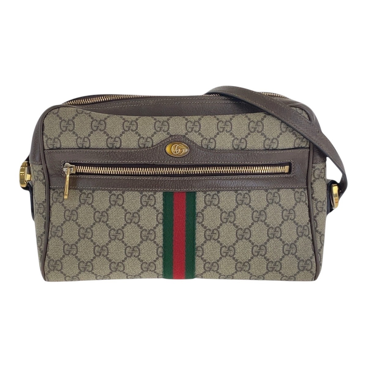 美品 GUCCI グッチ シェリーライン オフィディア ベージュ ゴールド金具 GGスプリームキャンバス レザー/ 斜め掛け ショルダーバッグ 602033 【中古】
