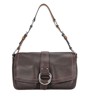 【中古】 コーチ ショルダーバッグ 8A41 レザー ダークブラウン シルバー金具 肩掛け ワンショルダー レディース 女性 COACH