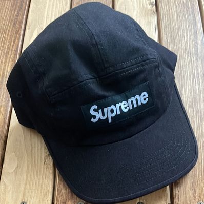 Supreme Washed Chino Twill Camp Cap "Black"(24SS)