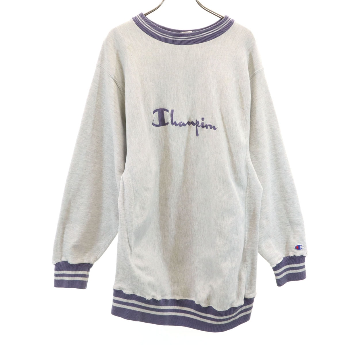 Champion チャンピオン 90s USA製 オールド 刺繍タグ 長袖 リバースウィーブ スウェット トレーナー XL グレー