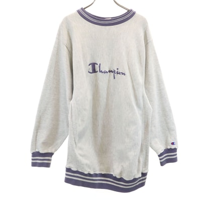 Champion チャンピオン 90s USA製 オールド 刺繍タグ 長袖 リバースウィーブ スウェット トレーナー XL グレー