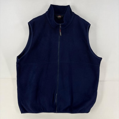 古着 エルエルビーン L.L.Bean フリース ベスト フルジップ 大きいサイズ 2XL ネイビー メンズ