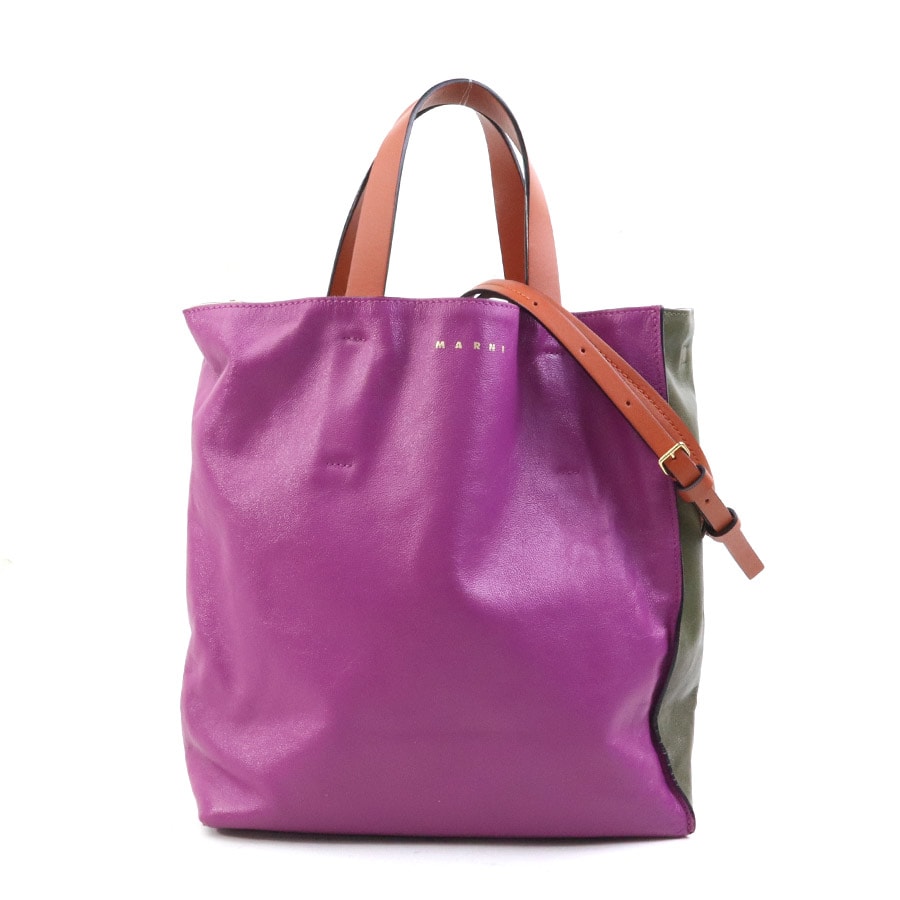 マルニ MARNI ハンドバッグ ショルダーバッグ レザー マルチカラー レディース【中古】 56713a
