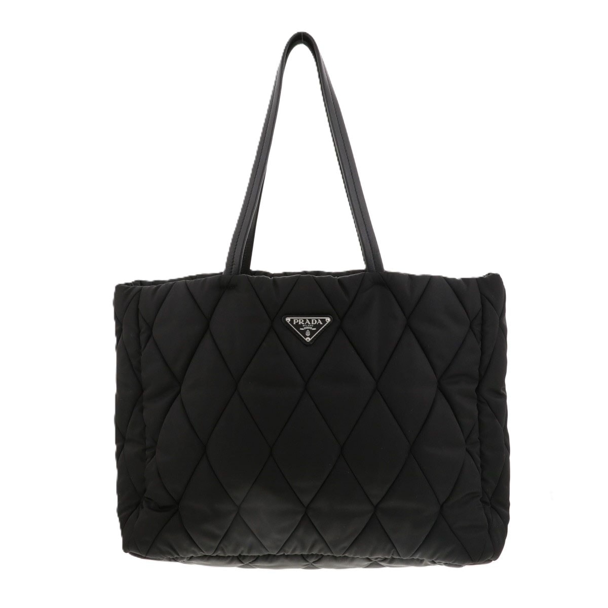 PRADA プラダ テスートボンバーキルティングトートバッグ 1BG169 ナイロン ブラック レディース【中古】