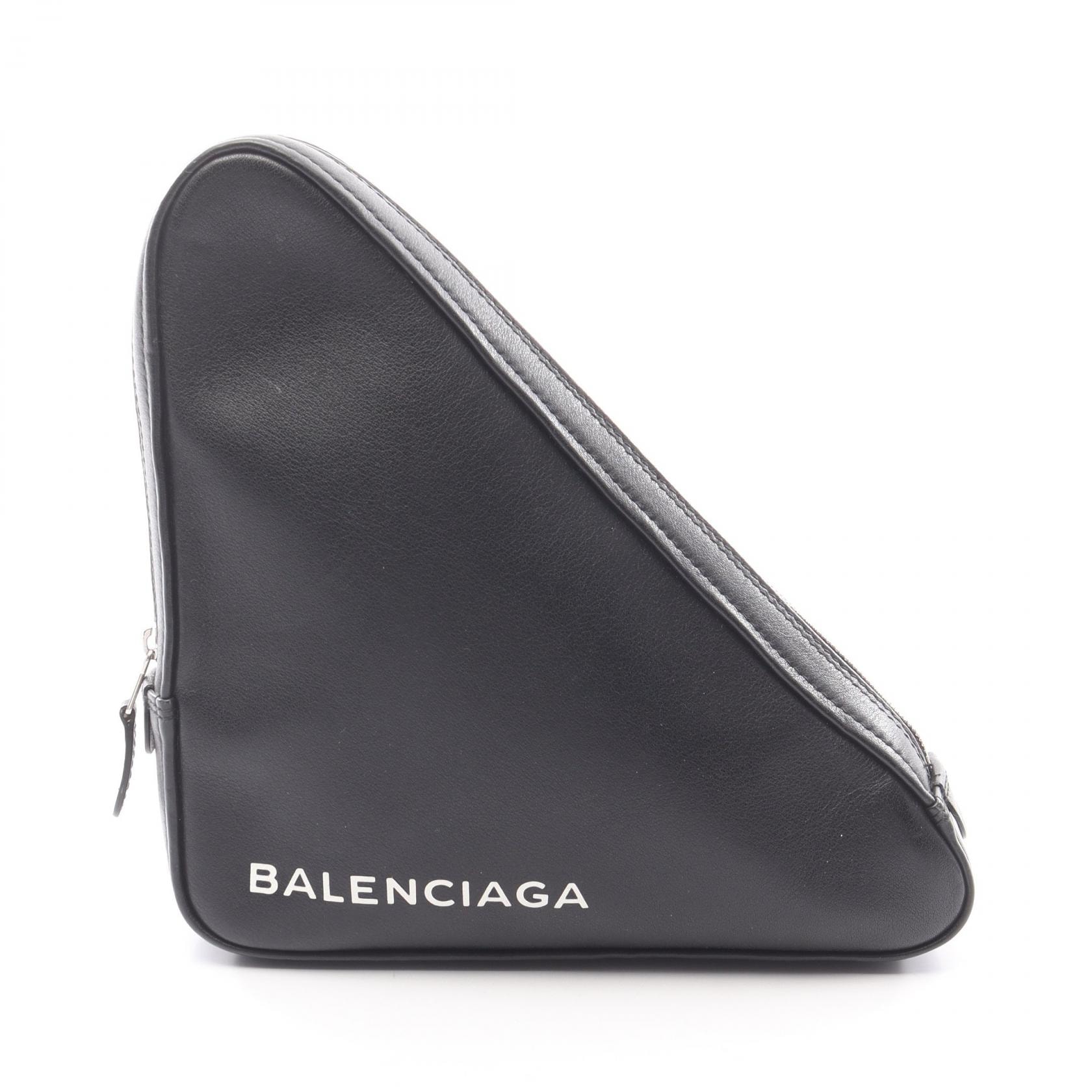 バレンシアガ BALENCIAGA トライアングル セカンドバッグ クラッチバッグ バッグ レザー レディース ブラック系 476976 【中古】