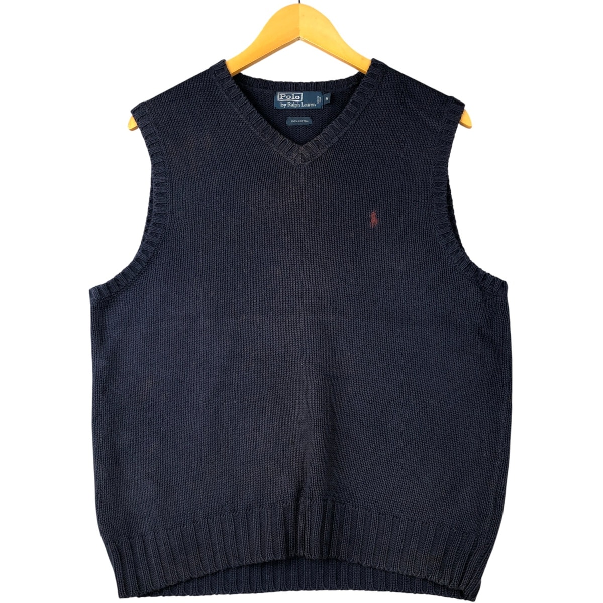 古着 ラルフローレン Ralph Lauren POLO by Ralph Lauren Vネック コットンニットベスト メンズS相当/eaa591613