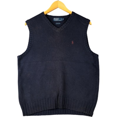古着 ラルフローレン Ralph Lauren POLO by Ralph Lauren Vネック コットンニットベスト メンズS相当/eaa591613