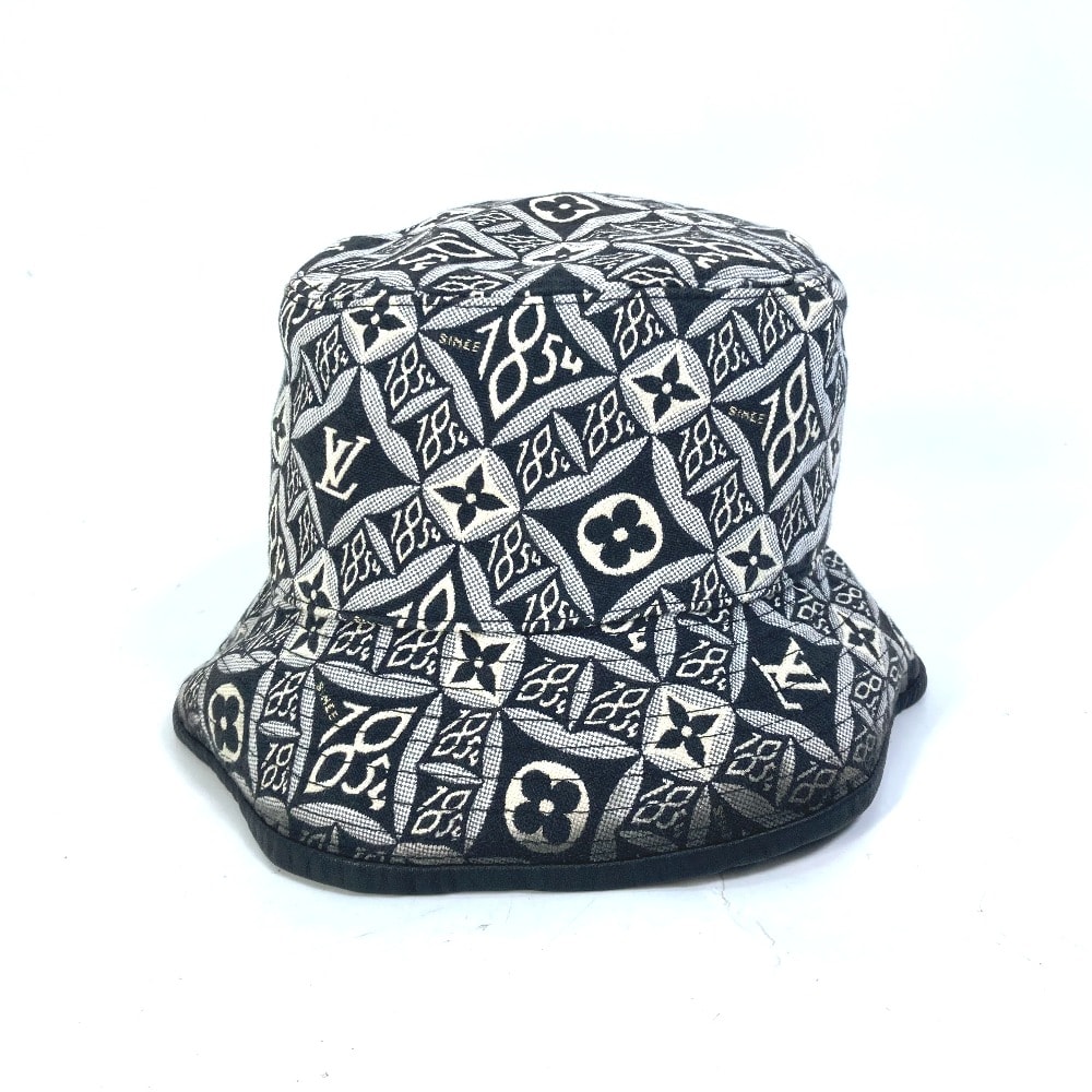 ルイヴィトン LOUIS VUITTON ボブ バケットハット MP2828 Since1854 ハット帽 帽子 バケットハット ボブハット ハット コットン ブラック