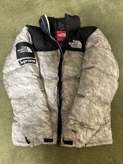 Supreme x The North Face Nuptse Jacket "White Paper Print"