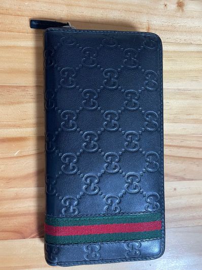 GUCCI GG Cima Round Zip Wallet "Black"