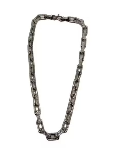 Louis Vuitton Monogram Chain Necklace "Silver"