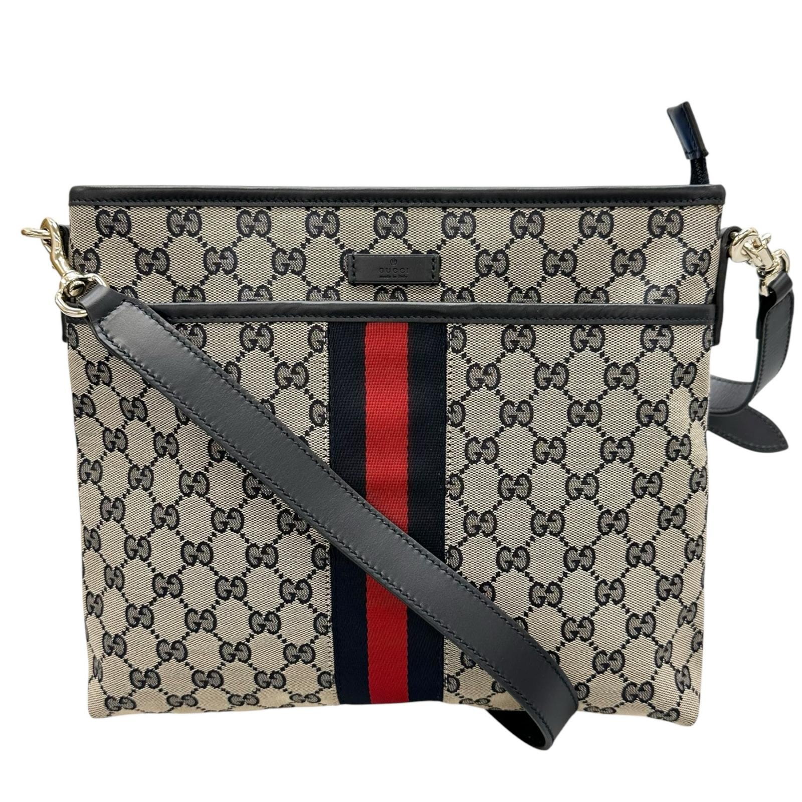 美品 GUCCI グッチ シェリーライン 388926 ショルダーバッグ GGキャンバス ベージュ レディース【中古】