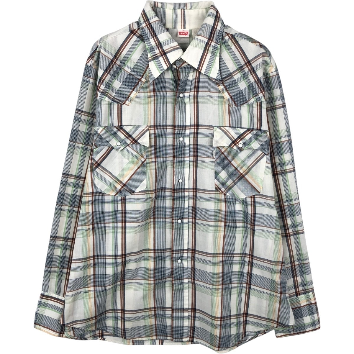 古着 70~80年代 リーバイス Levi's チェック柄 長袖 ウエスタンシャツ USA製 メンズXL相当 ヴィンテージ/eaa663081