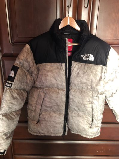 Supreme x The North Face Nuptse Jacket "White Paper Print"
