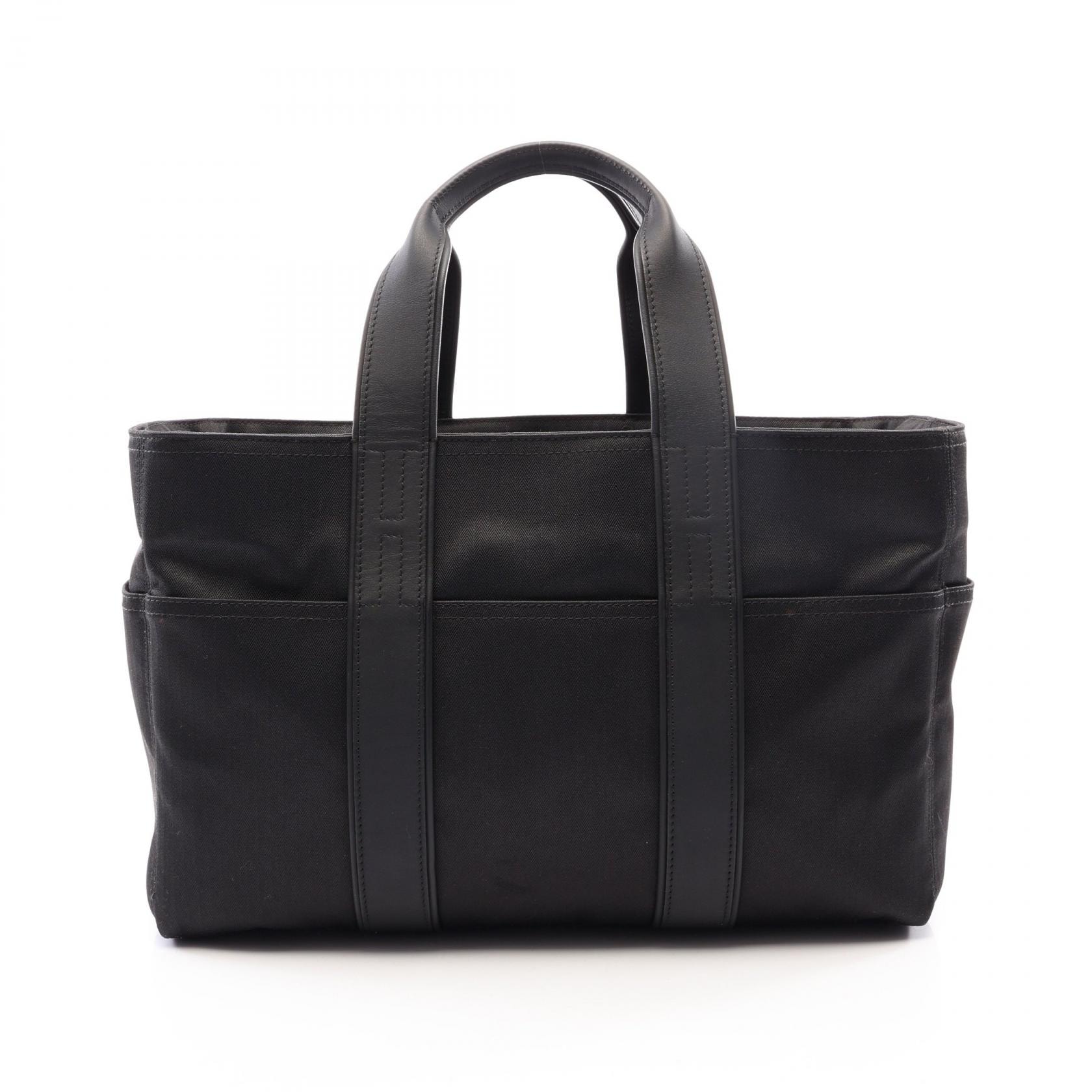 エルメス HERMES アカプルコMM ハンドバッグ バッグ レザー キャンバス トワルシェブロン レディース ブラック系 【中古】