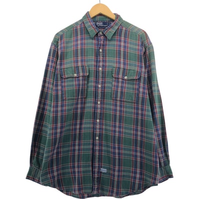 古着 ラルフローレン Ralph Lauren POLO by Ralph Lauren 長袖 フランネルチェックシャツ メンズXL相当/eaa548989