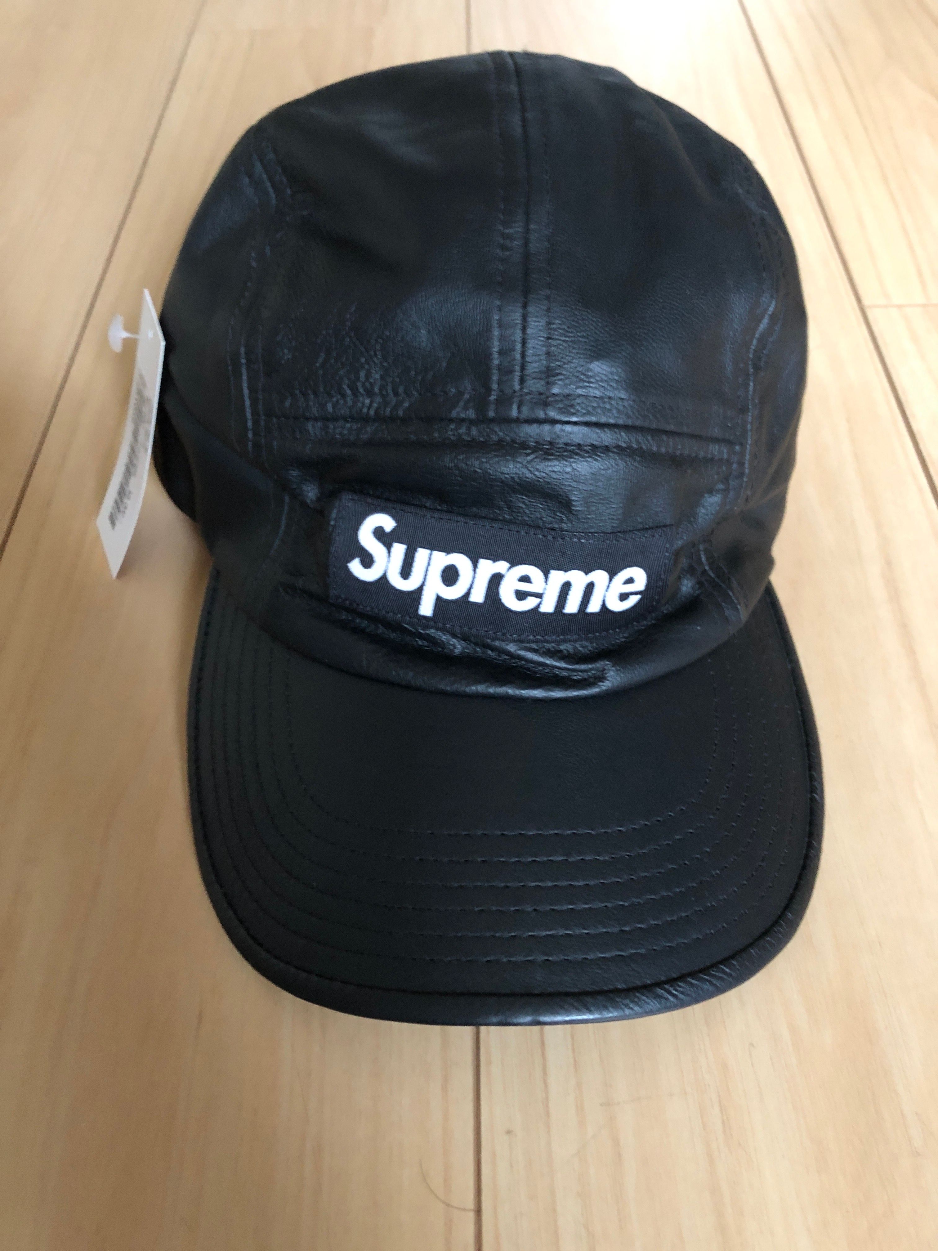 Supreme Leather Camp Cap "Black"