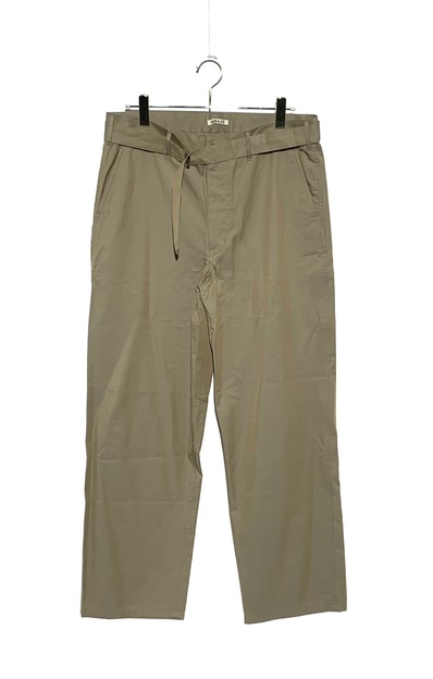 AURALEE Washed Finx Silk Chambray Belted Pants "Gray Chambray"