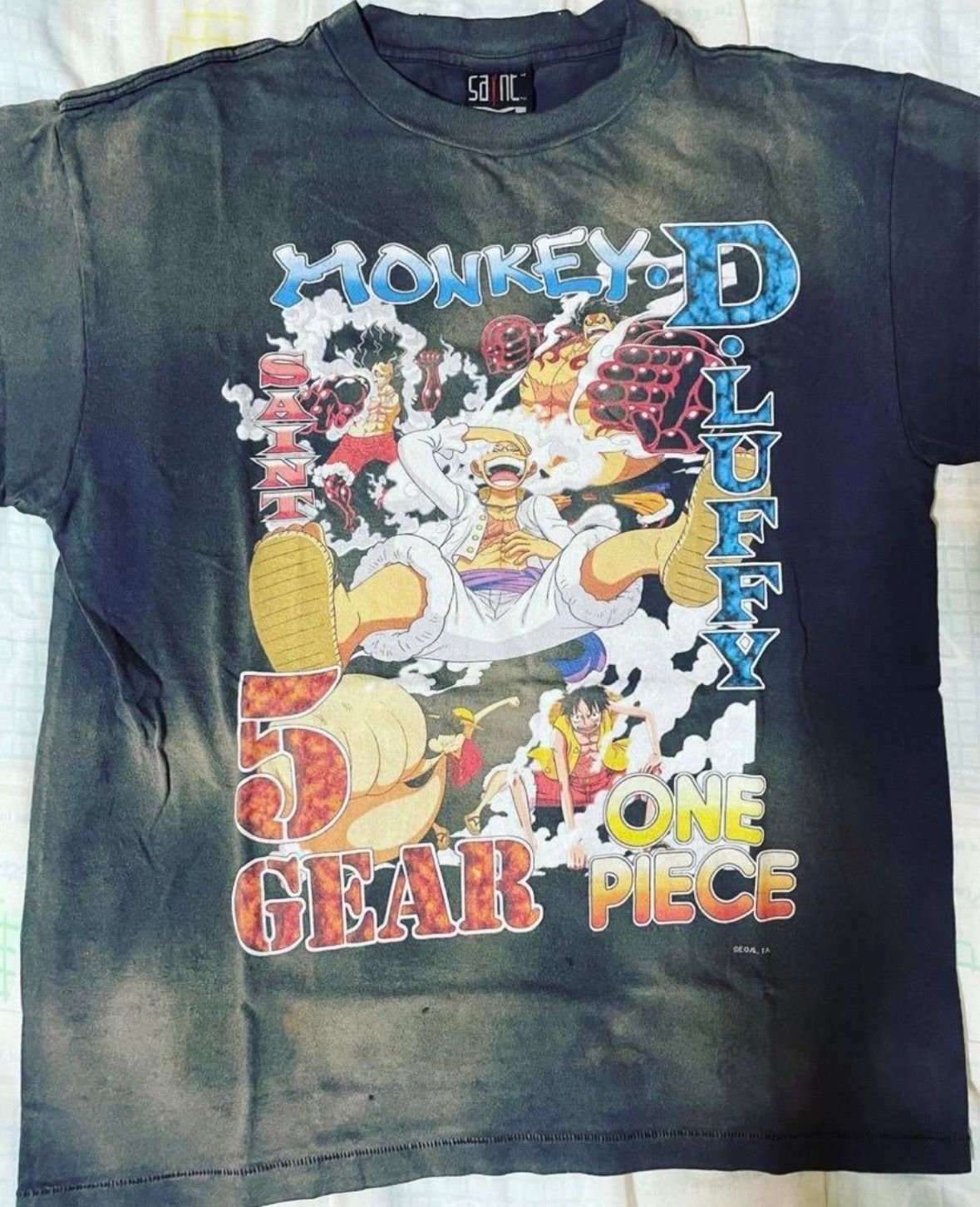 SAINT Mxxxxxx x ONE PIECE OP_SS T-Shirt/Luffy "Black"