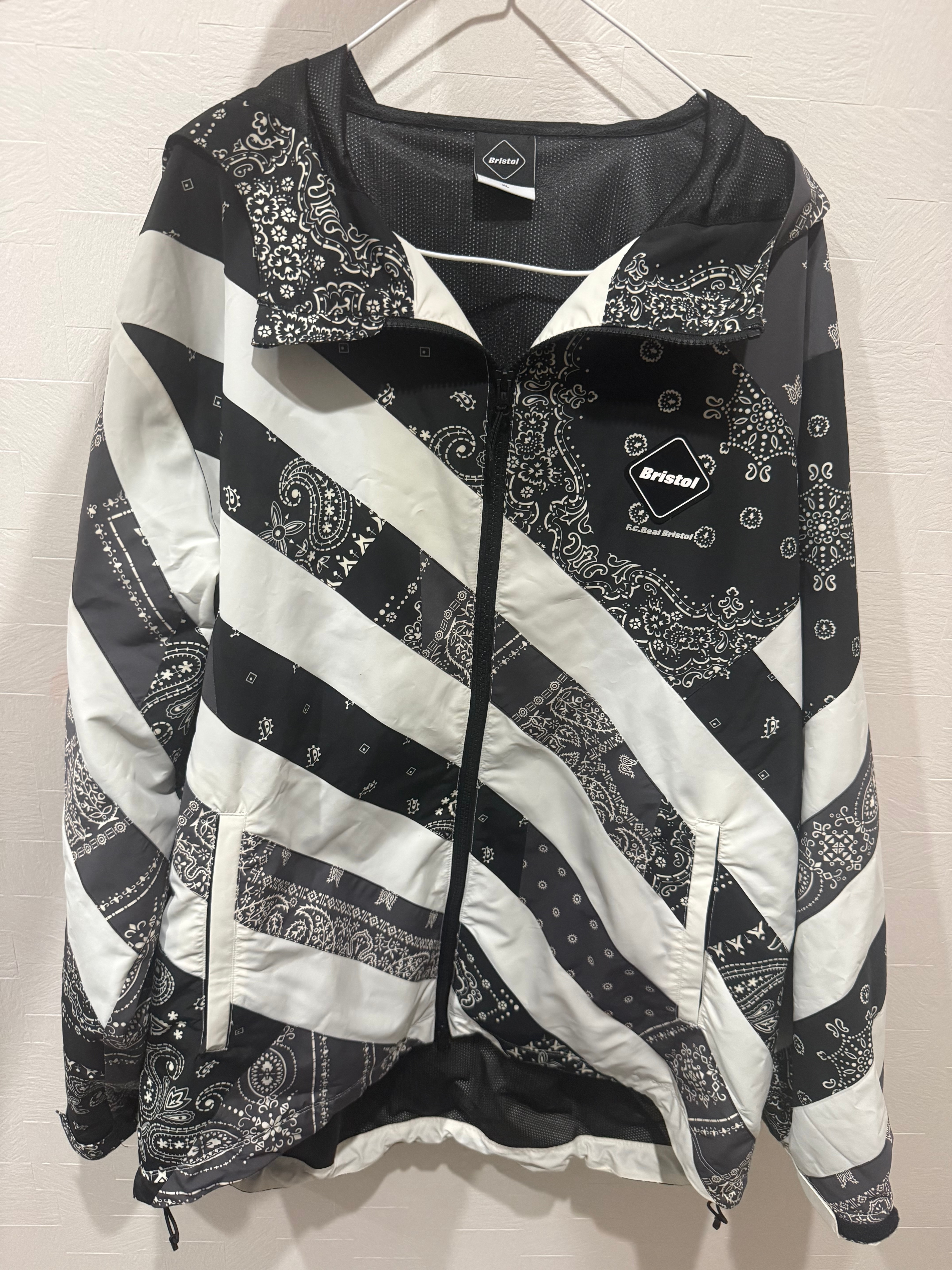 F.C.Real Bristol Patchwork Stripe Practice Jacket "Black"