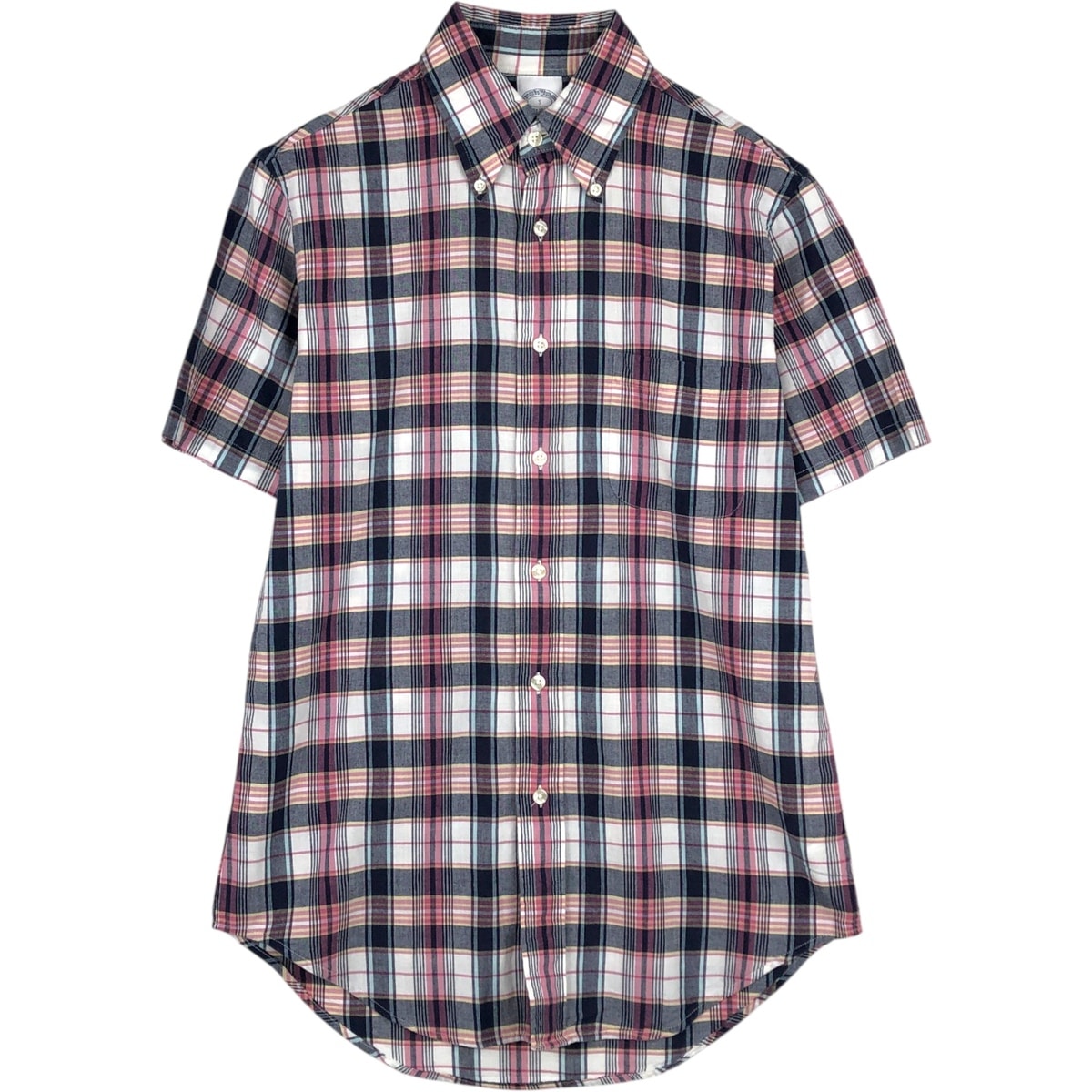 古着 ブルックスブラザーズ Brooks Brothers Est. 1818 REGENT 半袖 ボタンダウン チェックシャツ メンズS相当/eaa655907