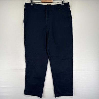 古着 ディッキーズ Dickies パンツ 874 FLEX ワークパンツ チノパン ワンポイントロゴ センタープレス W38 L32 ネイビー系 メンズ