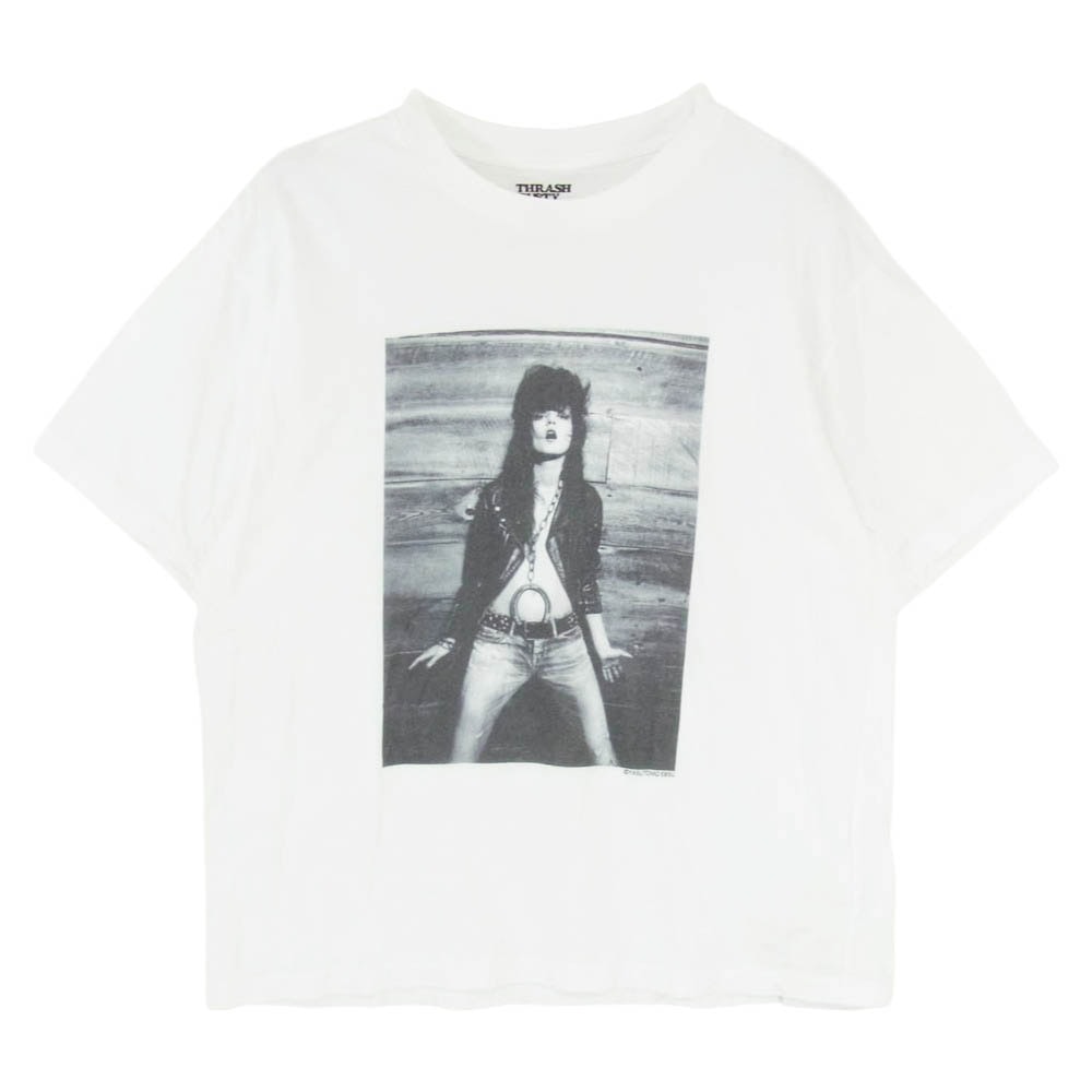 MINEDENIM マインデニム Stie-lo × Irina.L The front T-SH イリーナ・ラザレアヌ グラフィック プリント コットンシングルジャージー 半袖 Tシャツ ホワイト系 M【中古】