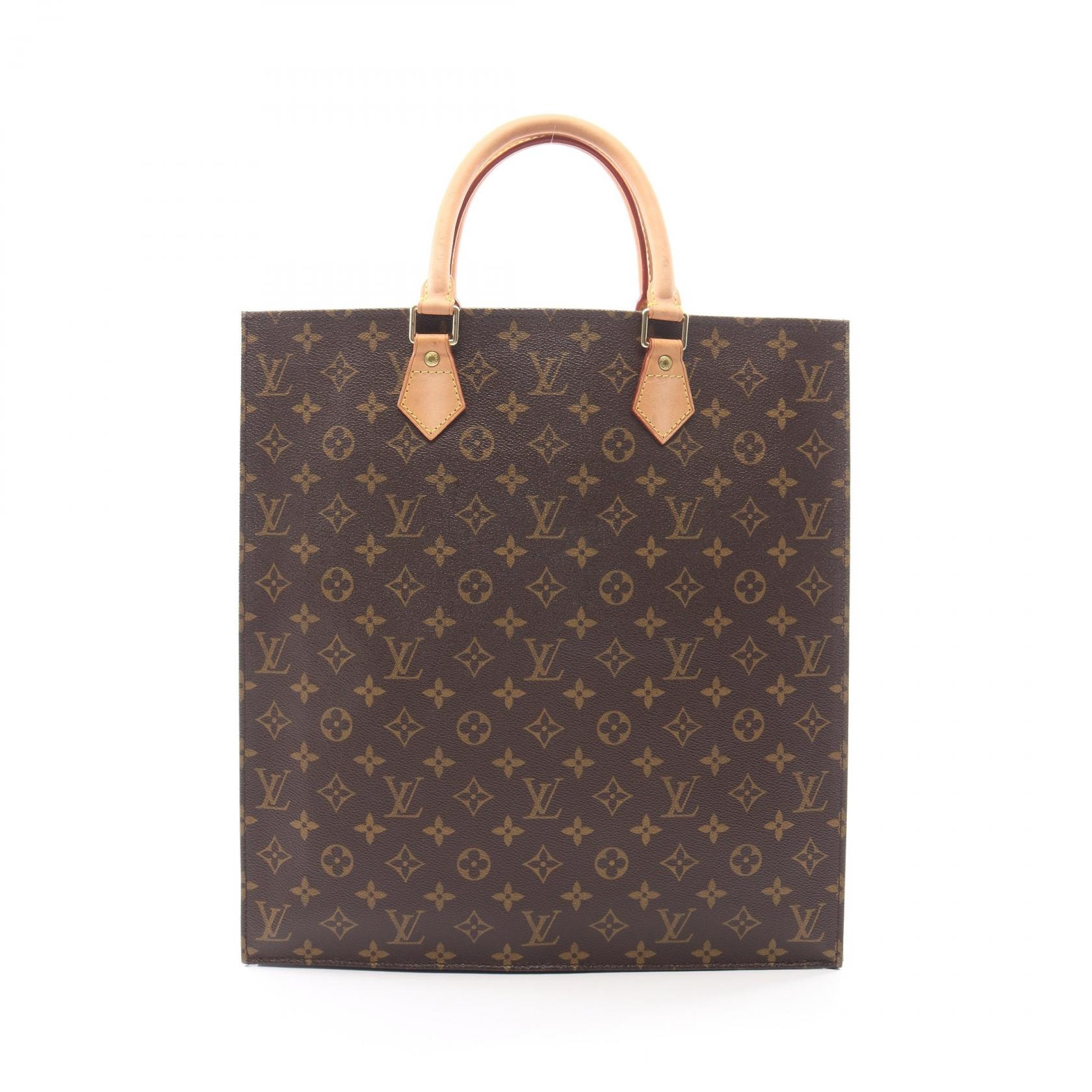 ルイ・ヴィトン LOUIS VUITTON サックプラ トートバッグ バッグ PVCコーティングキャンバス レザー モノグラム レディース ブラウン系 M51140 【中古】