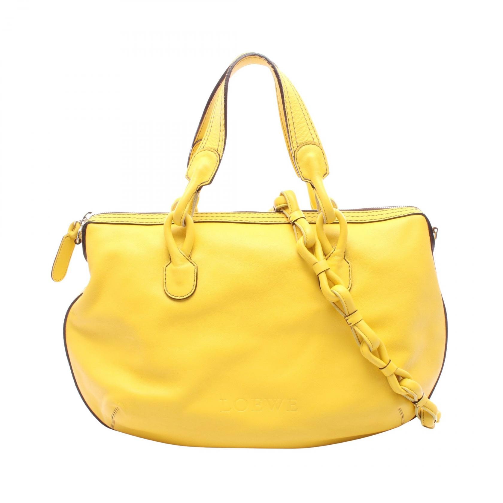 ロエベ LOEWE FIESTA フィエスタ 2WAY ハンドバッグ バッグ レザー レディース イエロー系 【中古】