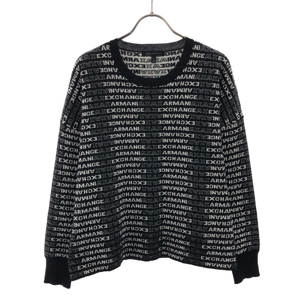 ARMANI EXCHANGE アルマーニエクスチェンジ ロゴ 長袖 セーター XS ブラック ニット